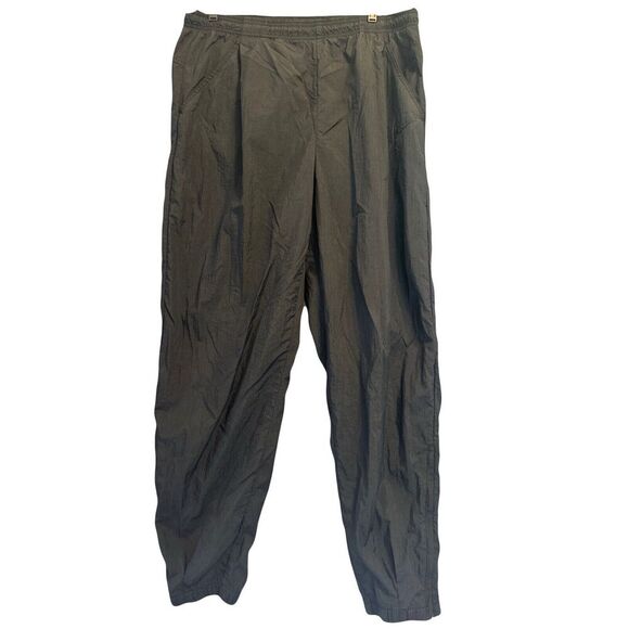 VTG Nike Track Pants Windbreaker Ankle Zip Unlined Mens Size L Black 90s Y2K - Picture 1 of 14